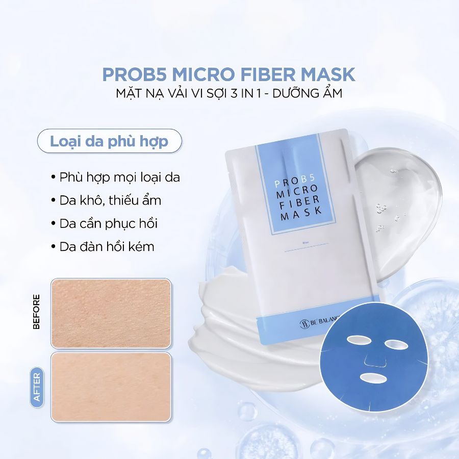 [Hàng Công Ty] Mặt Nạ Sợi Mảnh Be'Balance Micro Fiber Mask Phục Hồi & Trắng Sáng