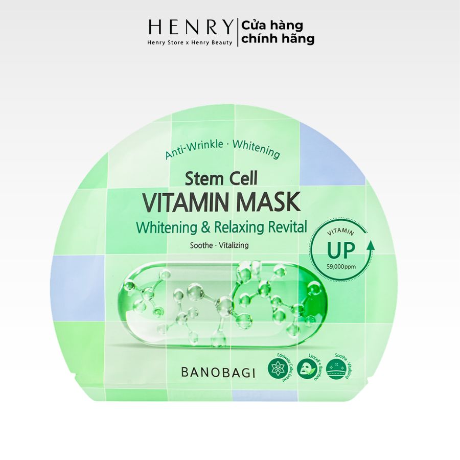 Mặt Nạ Banobagi Stem Cell Vitamin Mask 30ml Công Nghệ Tế Bào Gốc Thực Vật & Vitamin 50.000ppm