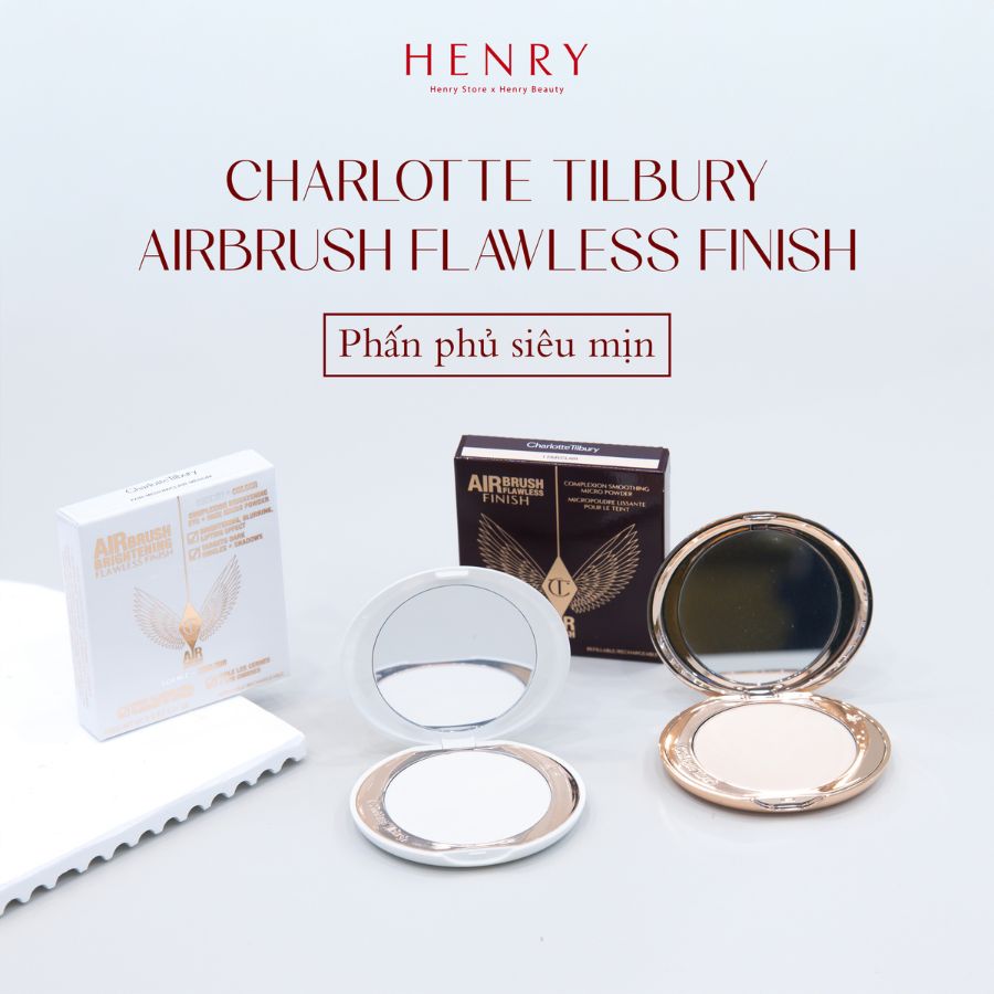 Phấn Phủ Kiềm Dầu Dạng Nén Charlotte Tilbury Airbrush Flawless Finish Powder Trang Điểm Tự Nhiên