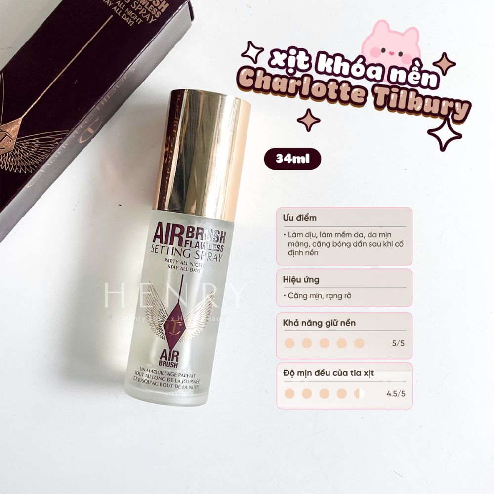 (100ML) Xịt Khóa Makeup Charlotte Tilbury Airbrush Flawless Setting Spray