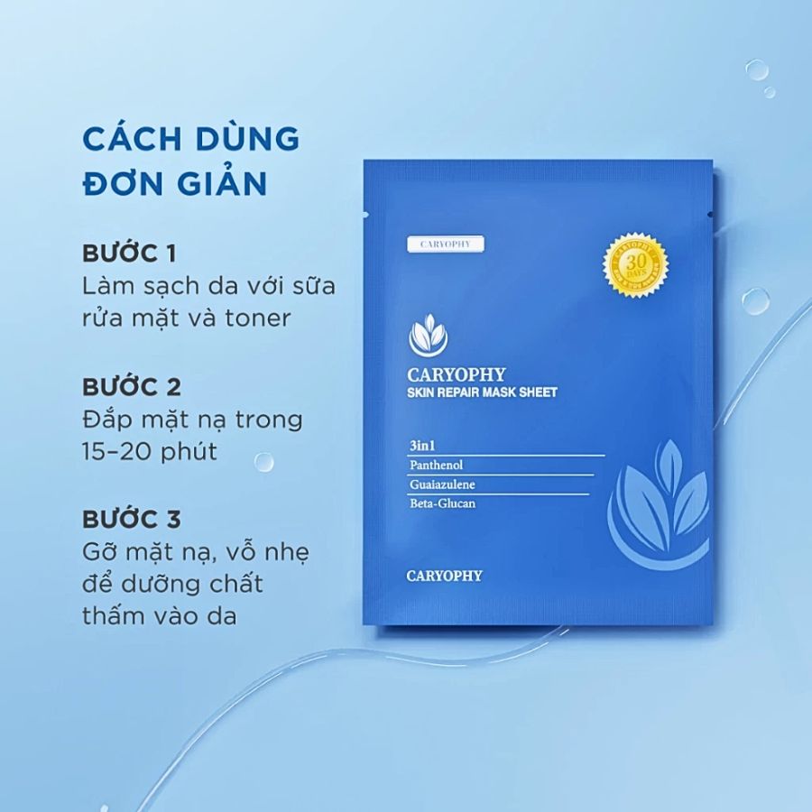 [Hàng Công Ty] Mặt Nạ Miếng Dành Cho Da Dầu Mụn Caryophy Portulaca Mask Sheet