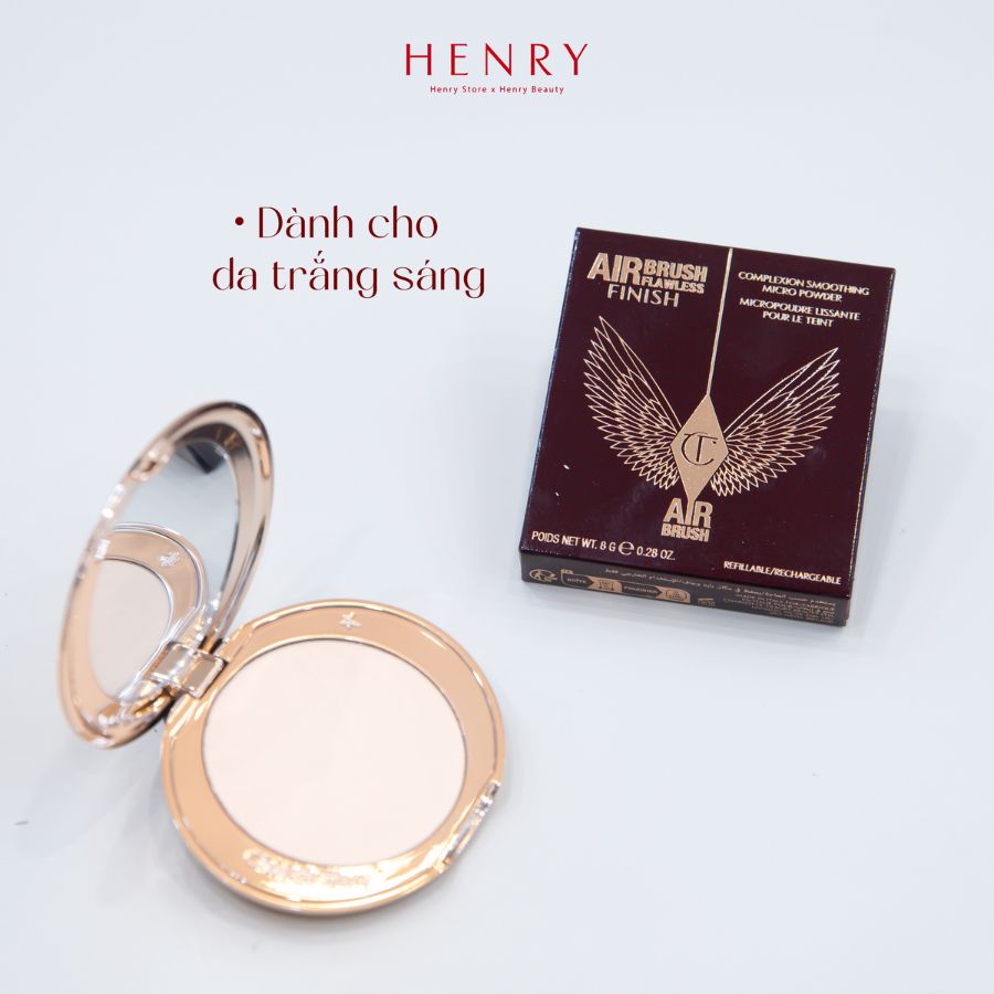 Phấn Phủ Kiềm Dầu Dạng Nén Charlotte Tilbury Airbrush Flawless Finish Powder Trang Điểm Tự Nhiên