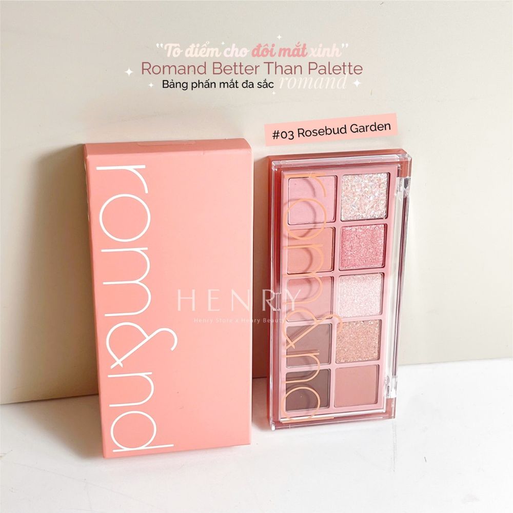 [Màu 00 - 13] Bảng Phấn Mắt 10 Ô Siêu Lấp Lánh Romand Better Than Eye Palette