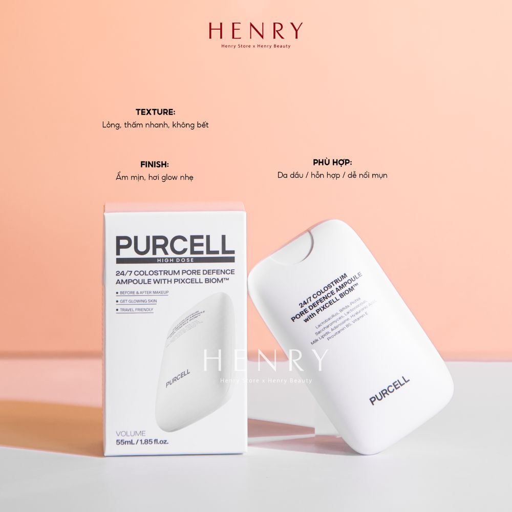 Xịt Khoáng Tinh Chất Thu Nhỏ Lỗ Chân Lông PURCELL Colostrum 24/7 Pore Defense Ampoule Chính Hãng 55ml