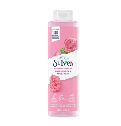 Sữa tắm tẩy tế bào chết ST.Ives Rose Water & Aloe Vera 650ml