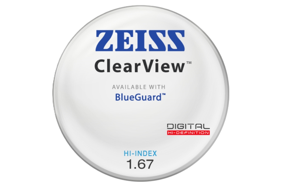 Tròng kính lọc ánh sáng xanh ZEISS ClearView Duravison Platinum 1.60