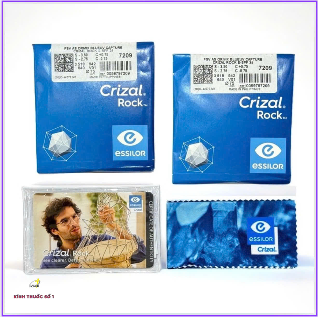 Tròng Essilor Crizal Rock chiết suất 1.60