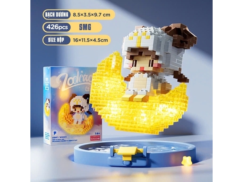 Hộp logo ráp 3d 12 cung hoàng đạo bạch dương 426 miếng Toysland