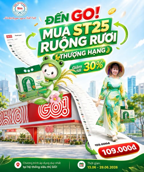 [SĂN SALE KHỦNG] GẠO ST25 RUỘNG RƯƠI BẢO MINH GIẢM ĐẬM 30% TẠI SIÊU THỊ GO!