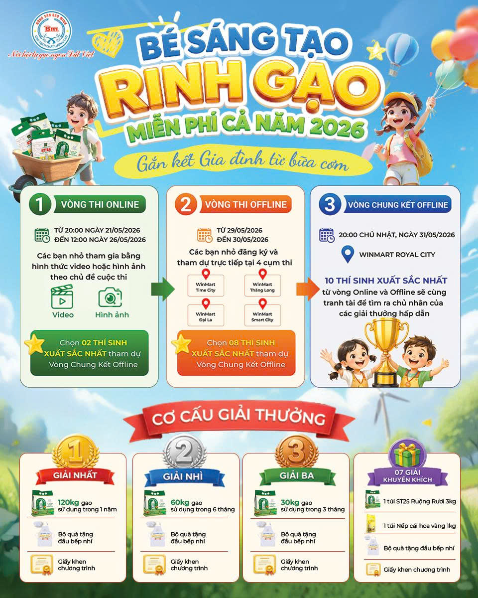 CUỘC THI BÉ SÁNG TẠO 2026: CÙNG CON VÀO BẾP, GẮN KẾT YÊU THƯƠNG TỪ BỮA CƠM