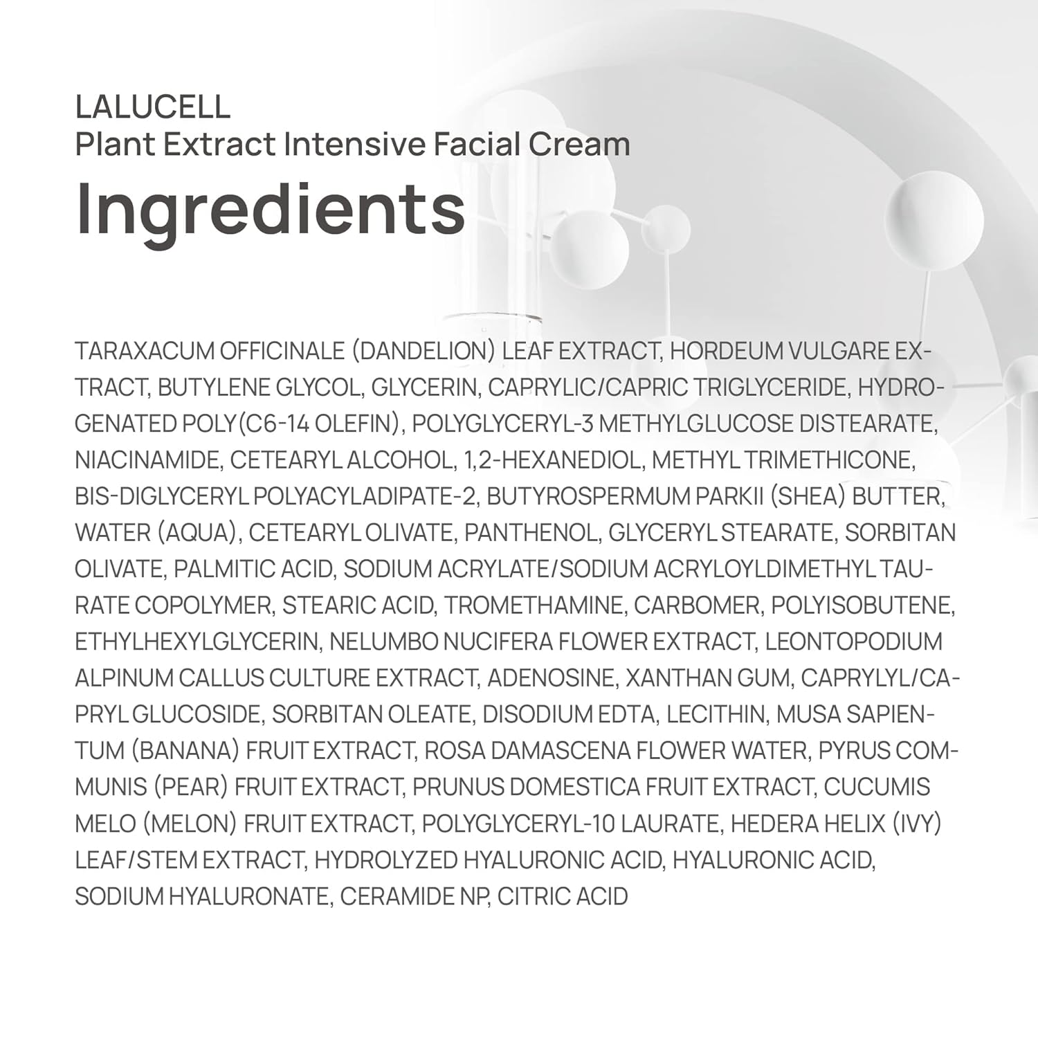 KEM DƯỠNG DA MẶT CHUYÊN SÂU CHIẾT XUẤT THỰC VẬT LALUCELL PLANT EXTRACT INTENSIVE FACIAL CREAM