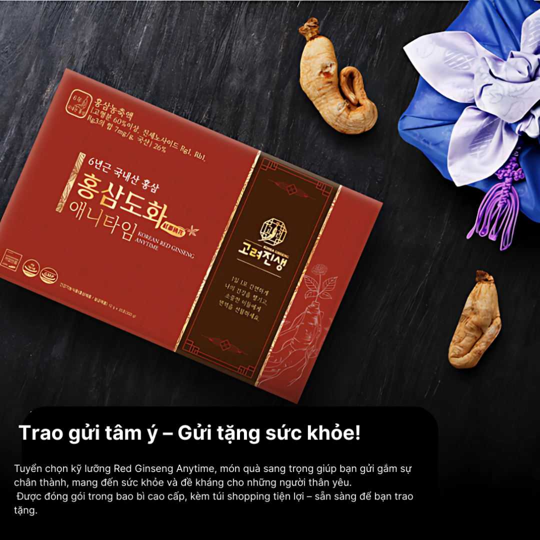 HỒNG SÂM THƯỢNG HẠNG 6 NĂM TUỔI KOREAN RED GINSENG ANYTIME