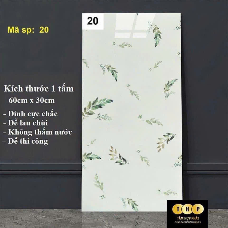Xốp dán tường phủ nhựa PVC 3D Kích Thước 60x30cm tráng nhôm mặt sau