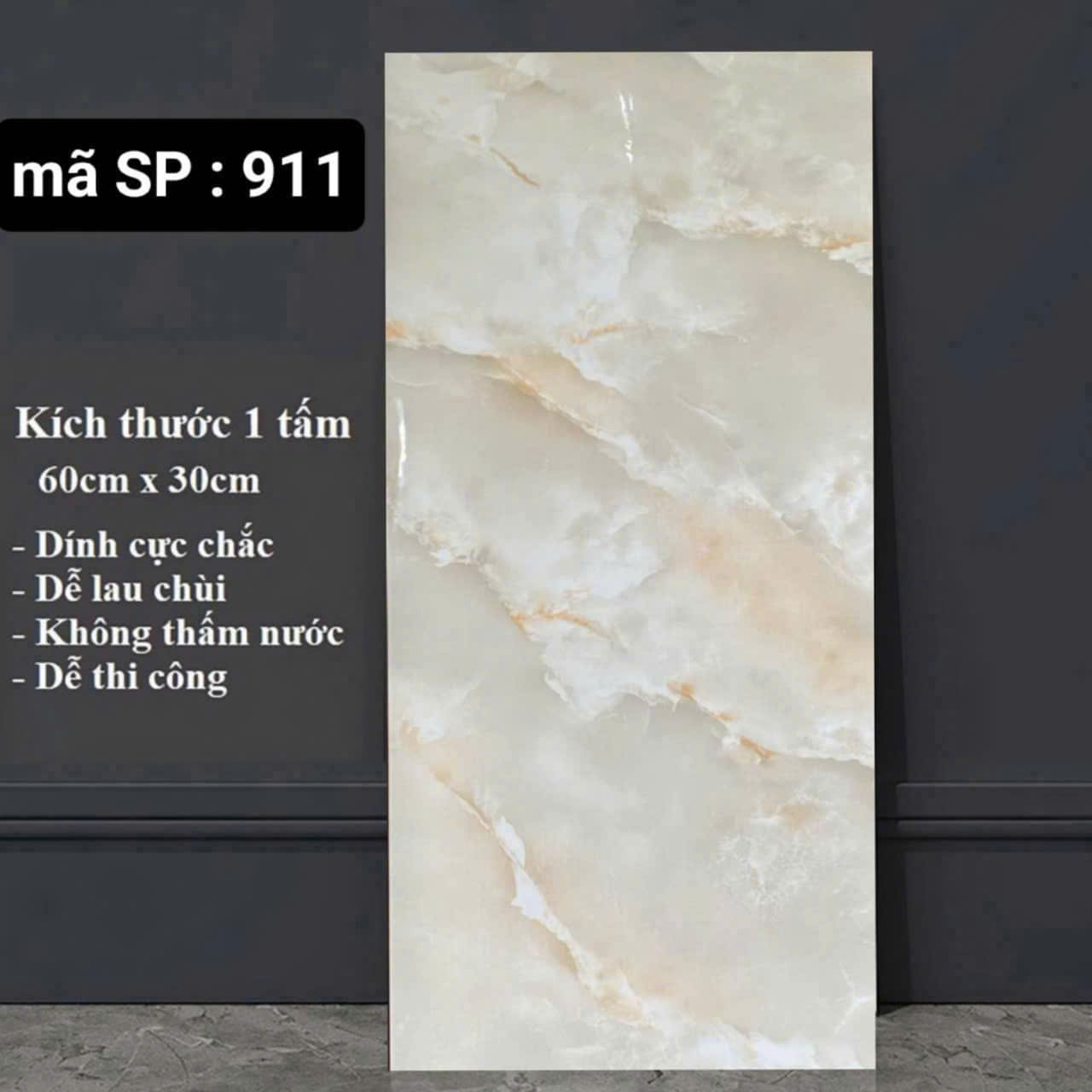 Xốp dán tường phủ nhựa PVC 3D Kích Thước 60x30cm tráng nhôm mặt sau