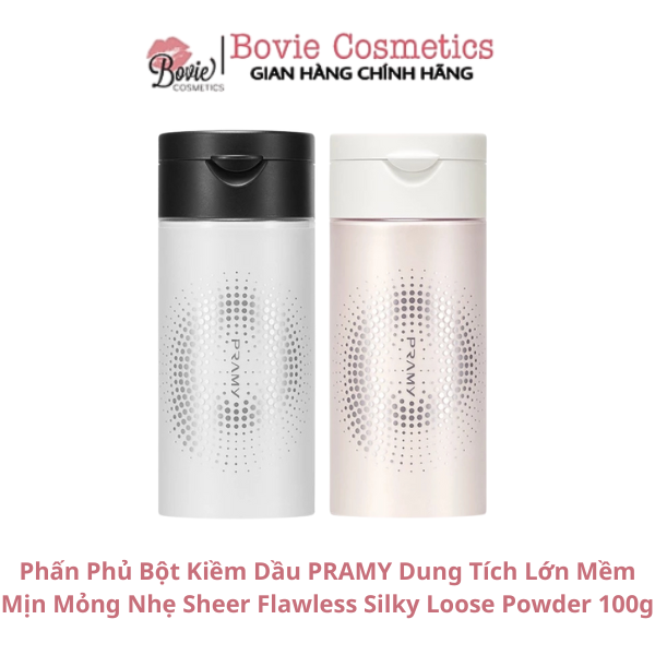 Phấn Phủ Bột Kiềm Dầu PRAMY Dung Tích Lớn Mềm Mịn Mỏng Nhẹ Sheer Flawless Silky Loose Powder 100g