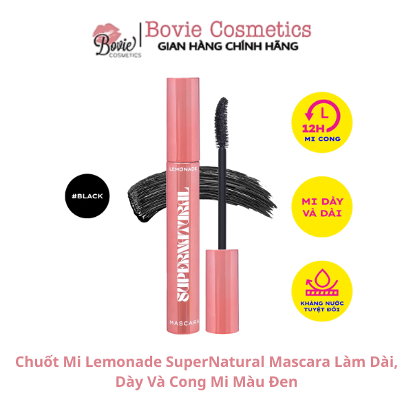 Chuốt Mi Lemonade SuperNatural Mascara Làm Dài, Dày Và Cong Mi Màu Đen