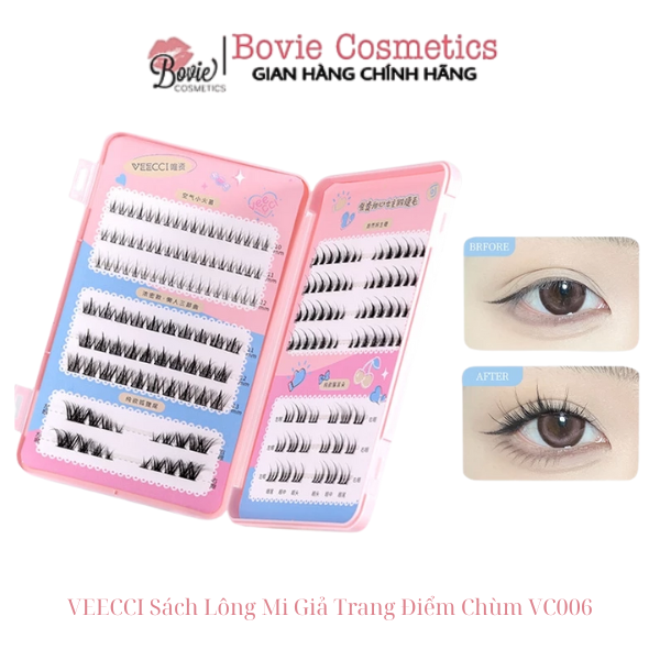 VEECCI Sách Lông Mi Giả Trang Điểm Chùm VC006