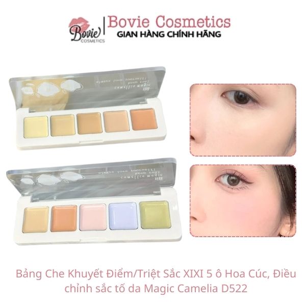 Bảng Che Khuyết Điểm/Triệt Sắc XIXI 5 ô Hoa Cúc, Điều chỉnh sắc tố da Magic Camelia D522