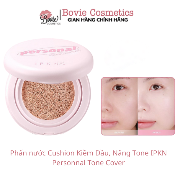 Phấn nước Cushion Kiềm Dầu, Nâng Tone IPKN Personnal Tone Cover
