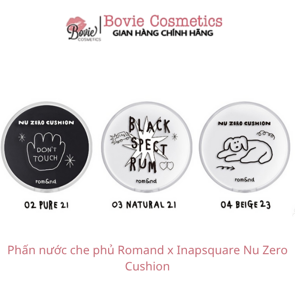 Phấn nước che phủ Romand x Inapsquare Nu Zero Cushion