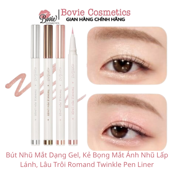 Bút Nhũ Mắt Dạng Gel, Kẻ Bọng Mắt Ánh Nhũ Lấp Lánh, Lâu Trôi Romand Twinkle Pen Liner