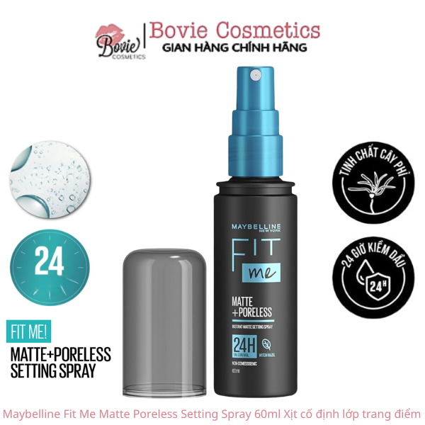 Xịt Khóa Nền, Cố Định Trang Điểm Kiềm Dầu, Mịn Lì Maybelline Fit Me Matte Poreless Setting Spray 60ml