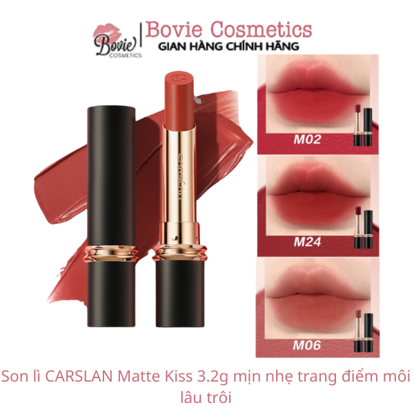 Son lì CARSLAN Matte Kiss 3.2g mịn nhẹ trang điểm môi lâu trôi
