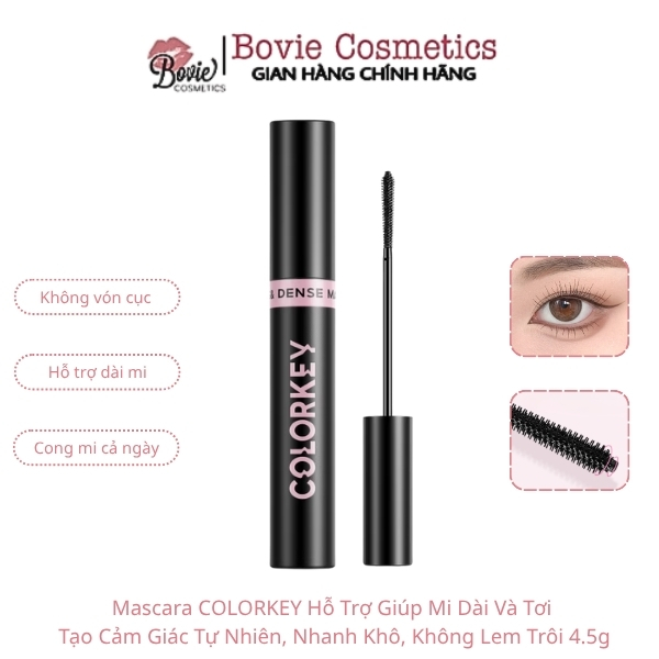 Mascara Giúp Mi Dài & Cong Tự Nhiên Colorkey Long & Dense Mascara 4.5g