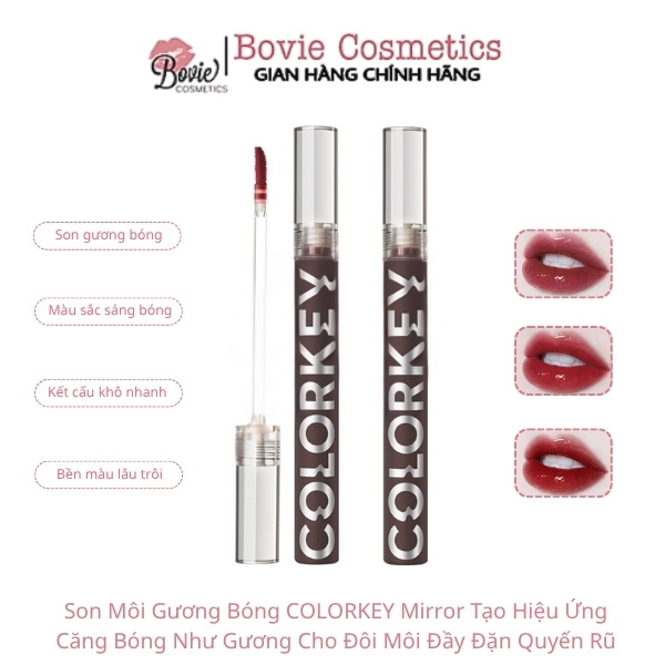 Son Tint Gương Bóng Bền Màu, Lâu Trôi Colorkey Airy Lip Mirror Series 1.7g