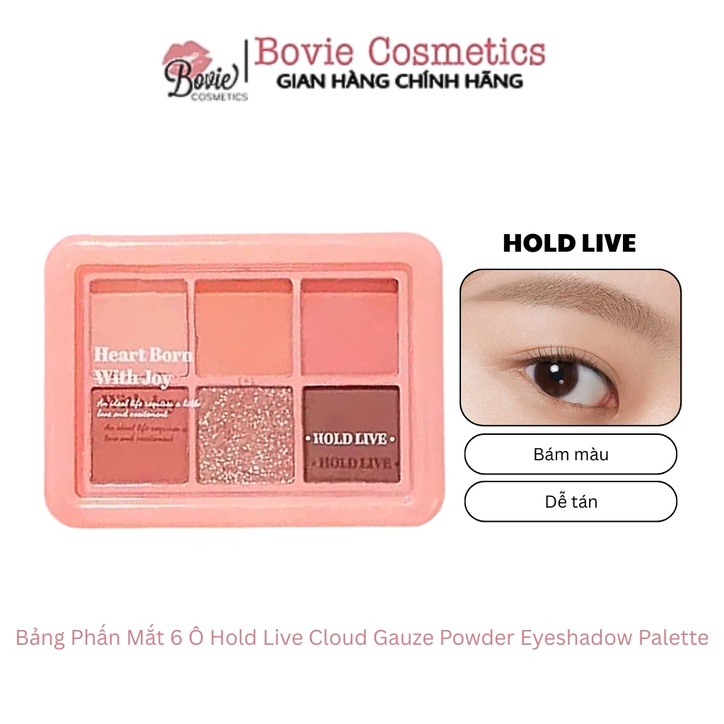Bảng Phấn Mắt 6 Ô Hold Live Cloud Gauze Powder Eyeshadow Palette HL708 9g