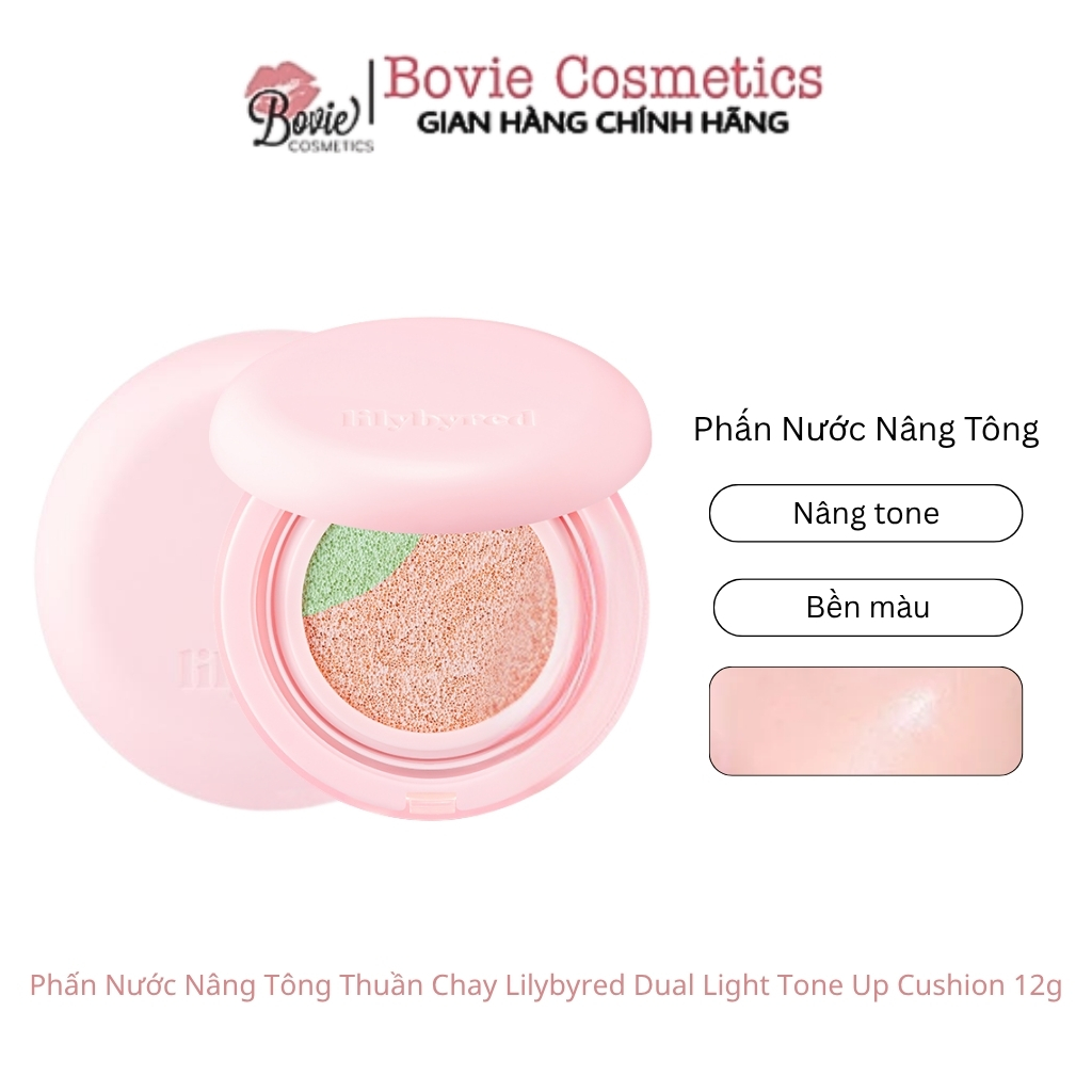 Phấn Nước Nâng Tông Thuần Chay Lilybyred Dual Light Tone Up Cushion 12g