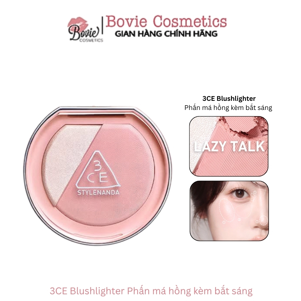 Phấn má hồng kèm bắt sáng 3ce blushlighter