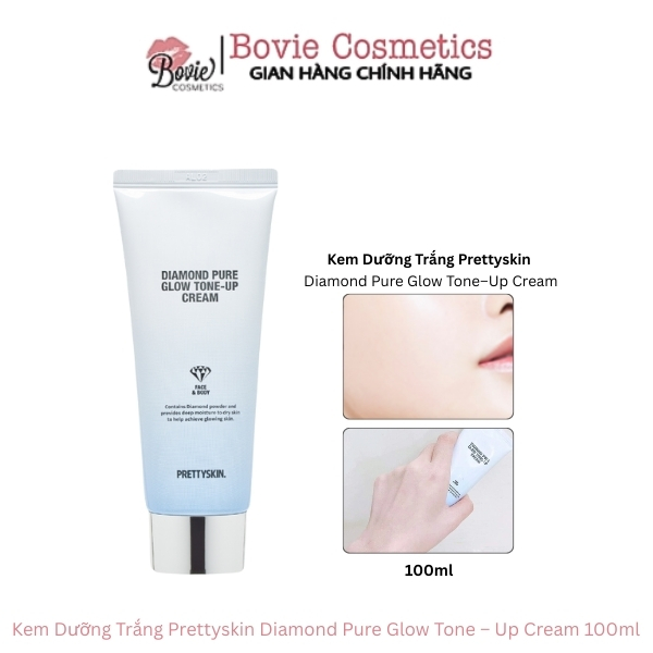 Kem Dưỡng Trắng Prettyskin Diamond Pure Glow Tone – Up Cream 100ml