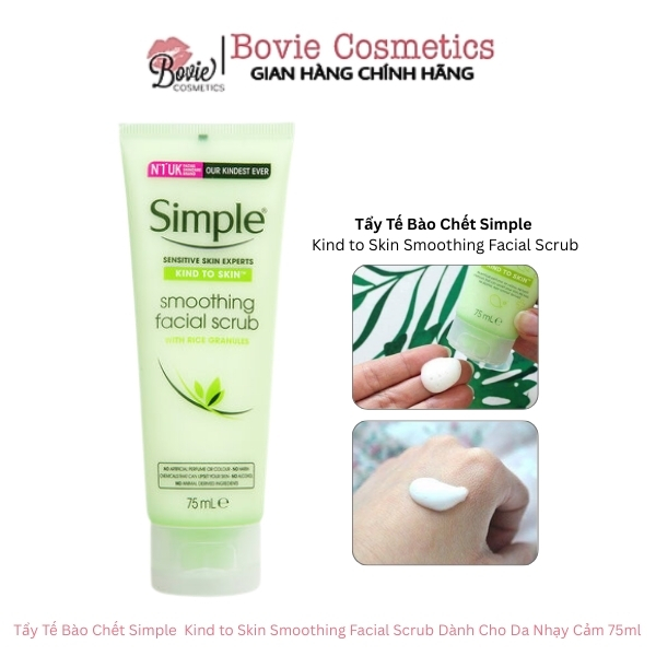 Tẩy Tế Bào Chết Simple Kind to Skin Smoothing Facial Scrub Dành Cho Da Nhạy Cảm 75ml