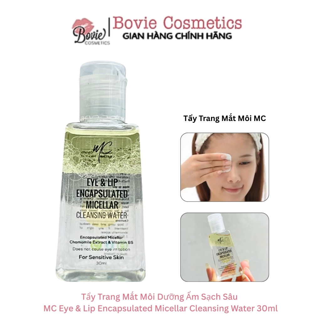 Tẩy Trang Mắt Môi Dưỡng Ẩm Sạch Sâu MC Eye & Lip Encapsulated Micellar Cleansing Water 30ml