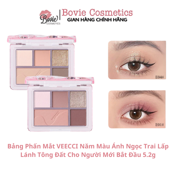 VEECCI Bảng Phấn Mắt Năm Màu Ngọc Trai Shimmer VC004