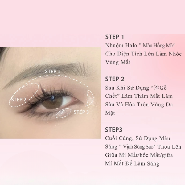 VEECCI Bảng Phấn Mắt Bốn Màu Sắc Hiệu Ứng Lì Ánh Nhũ Chống Nhòe Thời Trang VC005