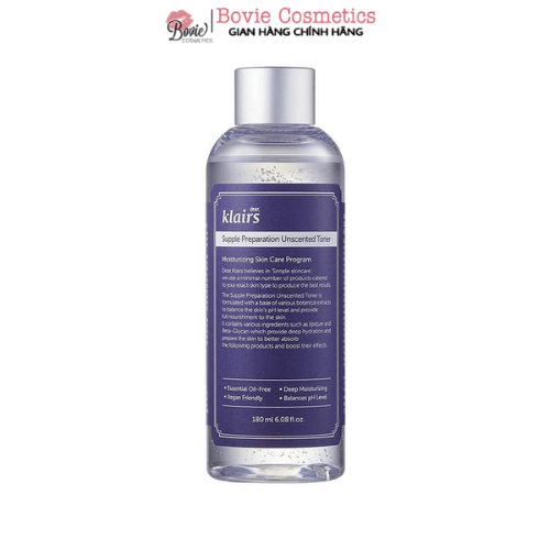 Nước Hoa Hồng Klairs Supple Preparation Unscented + Facial Toner