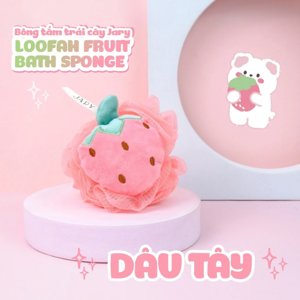 BÔNG TẮM XƠ MƯỚP CÓ MÚT JARY LOOFAH SPONGE- BÔNG TẮM TRÁI CÂY JARY LOOFAH BATH SPONGE