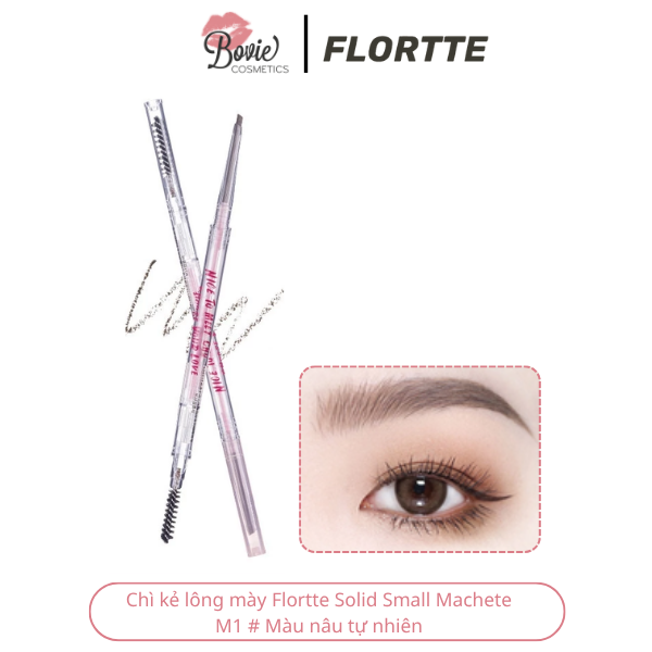 Bút chì kẻ mày Flortte Nice To Meet Chu siêu mịn hai đầu lâu trôi