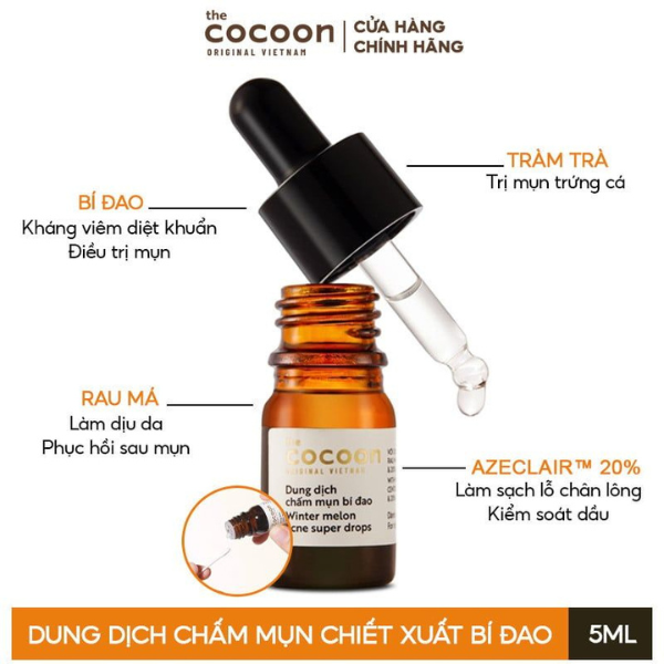 Dung dịch chấm mụn bí đao Cocoon sạch mụn & ngăn ngừa mụn 5ml