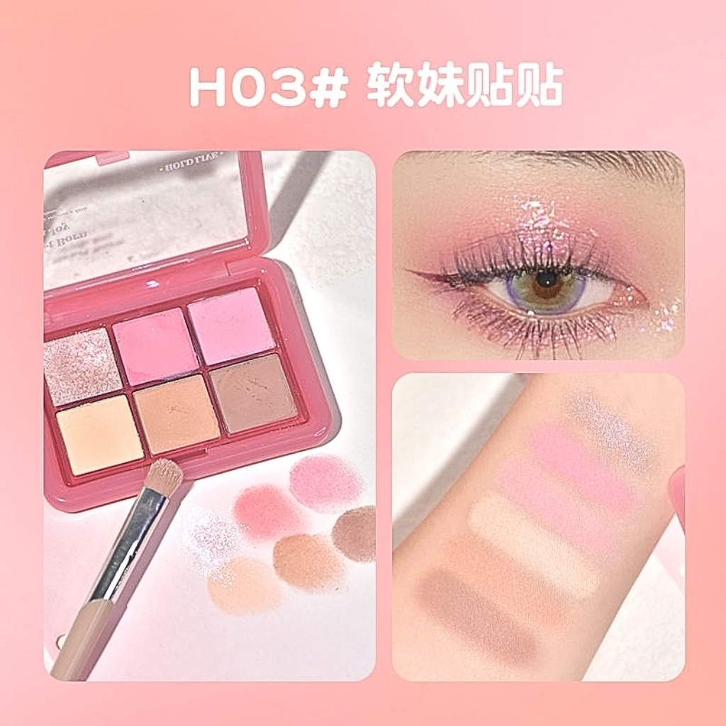 Bảng Phấn Mắt 6 Ô Hold Live Cloud Gauze Powder Eyeshadow Palette HL708 9g