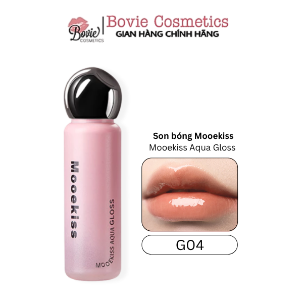 Son Mooekiss Aqua Gloss thiết kế độc đáo xinh xắn, dưỡng ẩm môi 2.1g