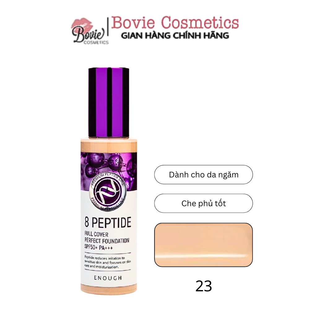 KEM NỀN PEPTIDE CAO CẤP ENOUGH PREMIUM 8 PEPTIDE FULL COVER PERFECT FOUNDATION 100ML