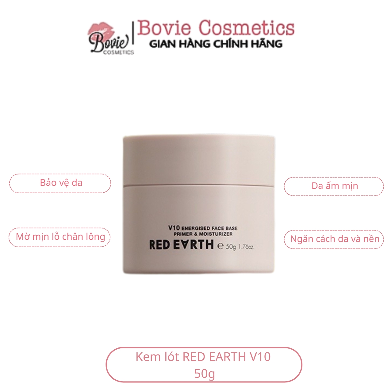 Kem lót RED EARTH V10 chính hãng cao cấp dưỡng ẩm che lỗ chân lông cho lớp make up hoàn hảo