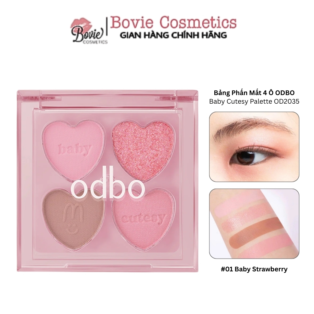Bảng Phấn Mắt 4 Ô Hình Trái Tim ODBO Baby Cutesy Palette OD2035