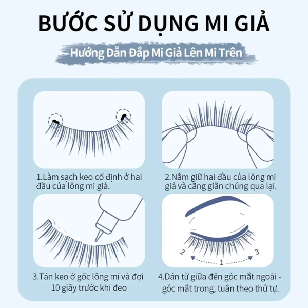 Lông Mi Giả Mlen Diary Gân Trong Suốt 5 Cặp