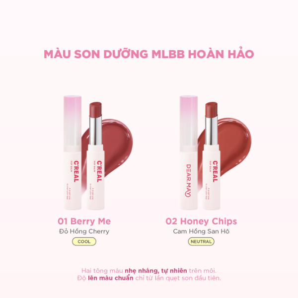 Son dưỡng môi có màu DEARMAY C'real Pop Balm