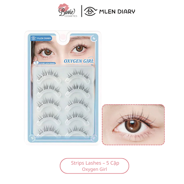 Lông Mi Giả Mlen Diary Gân Trong Suốt 5 Cặp