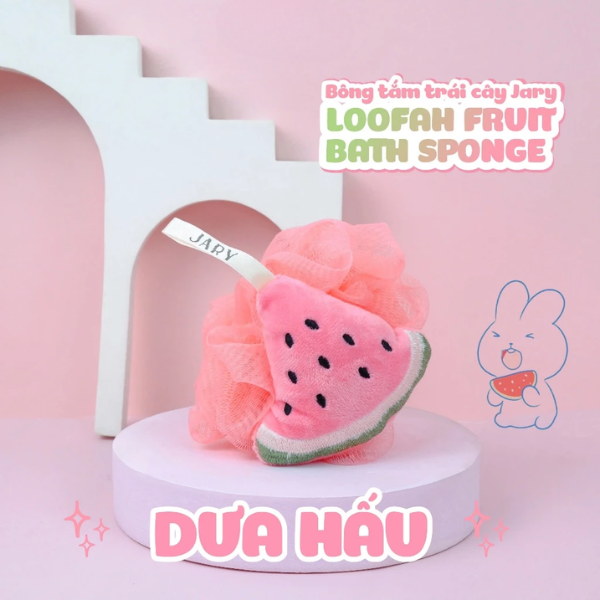 BÔNG TẮM XƠ MƯỚP CÓ MÚT JARY LOOFAH SPONGE- BÔNG TẮM TRÁI CÂY JARY LOOFAH BATH SPONGE